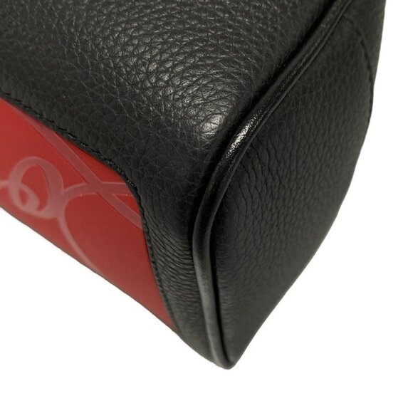 Auth CHRISTIAN LOUBOUTIN 1205142 Black Red Leather Clutch Bag - Picture 9 of 16